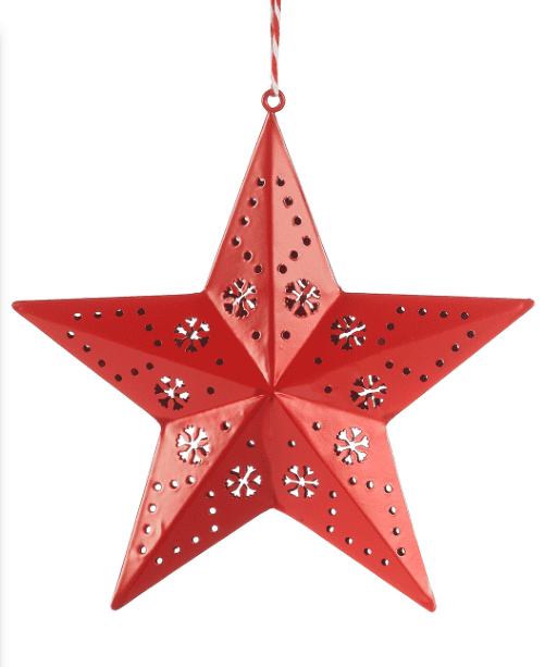 Metal Star Ornament - Red - Shelburne Country Store