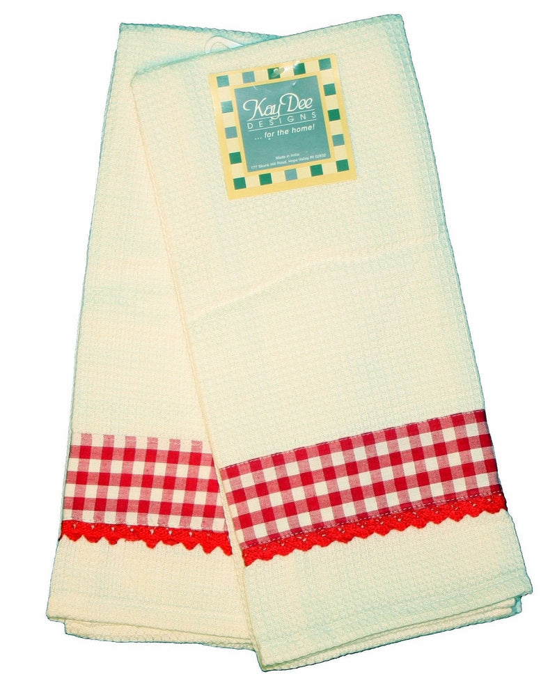 Kay Dee Design's Gingham Waffle Terry Towel Set - Pink - Shelburne Country Store