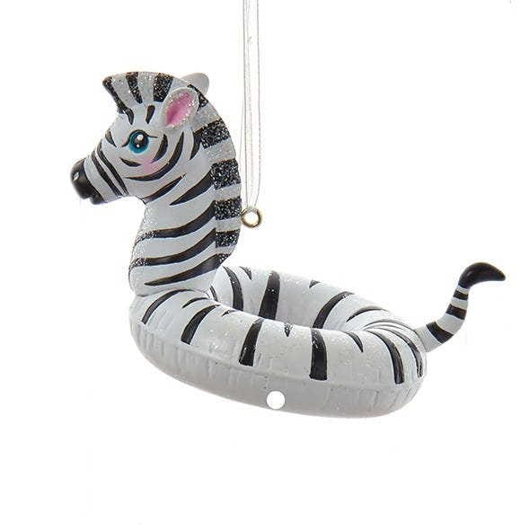 Jungle Animal In Float Ornament - Zebra - Shelburne Country Store