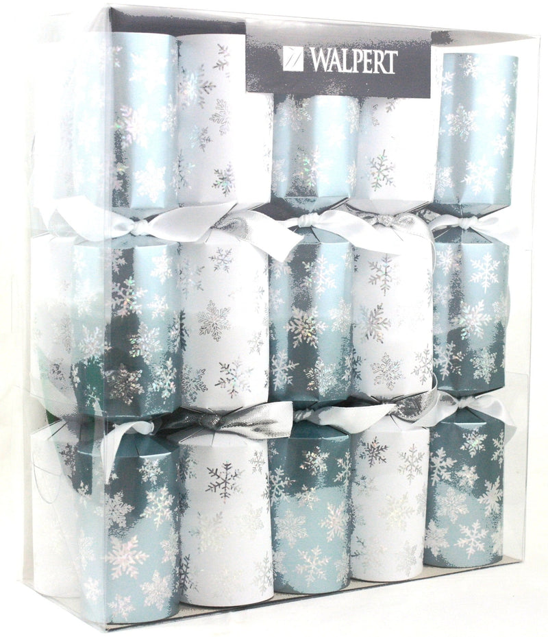 11 inch Blue and White Snowflake Crackers - 10 Count - Shelburne Country Store
