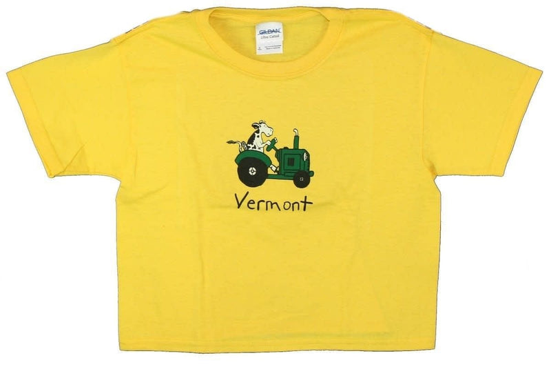 Vermont Cow On Tractor - Youth T-Shirt - - Shelburne Country Store