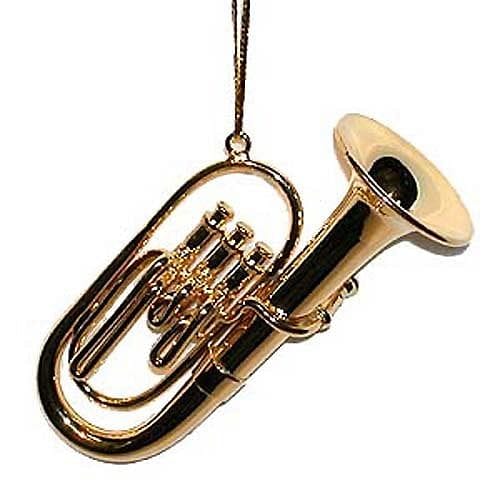 Gold Brass Tuba Ornament - 3" - Shelburne Country Store
