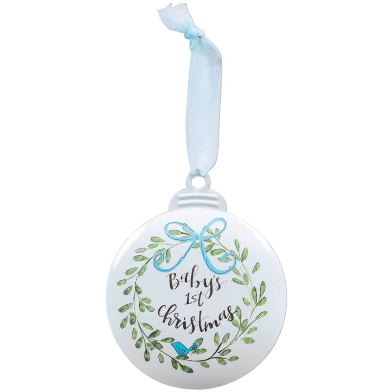 Baby's 1st Christmas  Personalizable Ornament - Blue - Shelburne Country Store