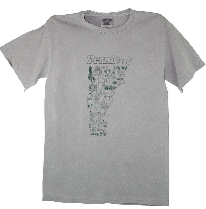 Dyed T-Shirt - Vermont Collage - - Shelburne Country Store