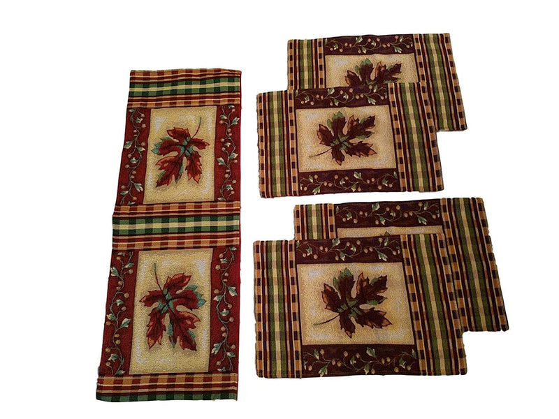 Harvest Leaf Table Runner and Placemat 5 Piece Set - Shelburne Country Store