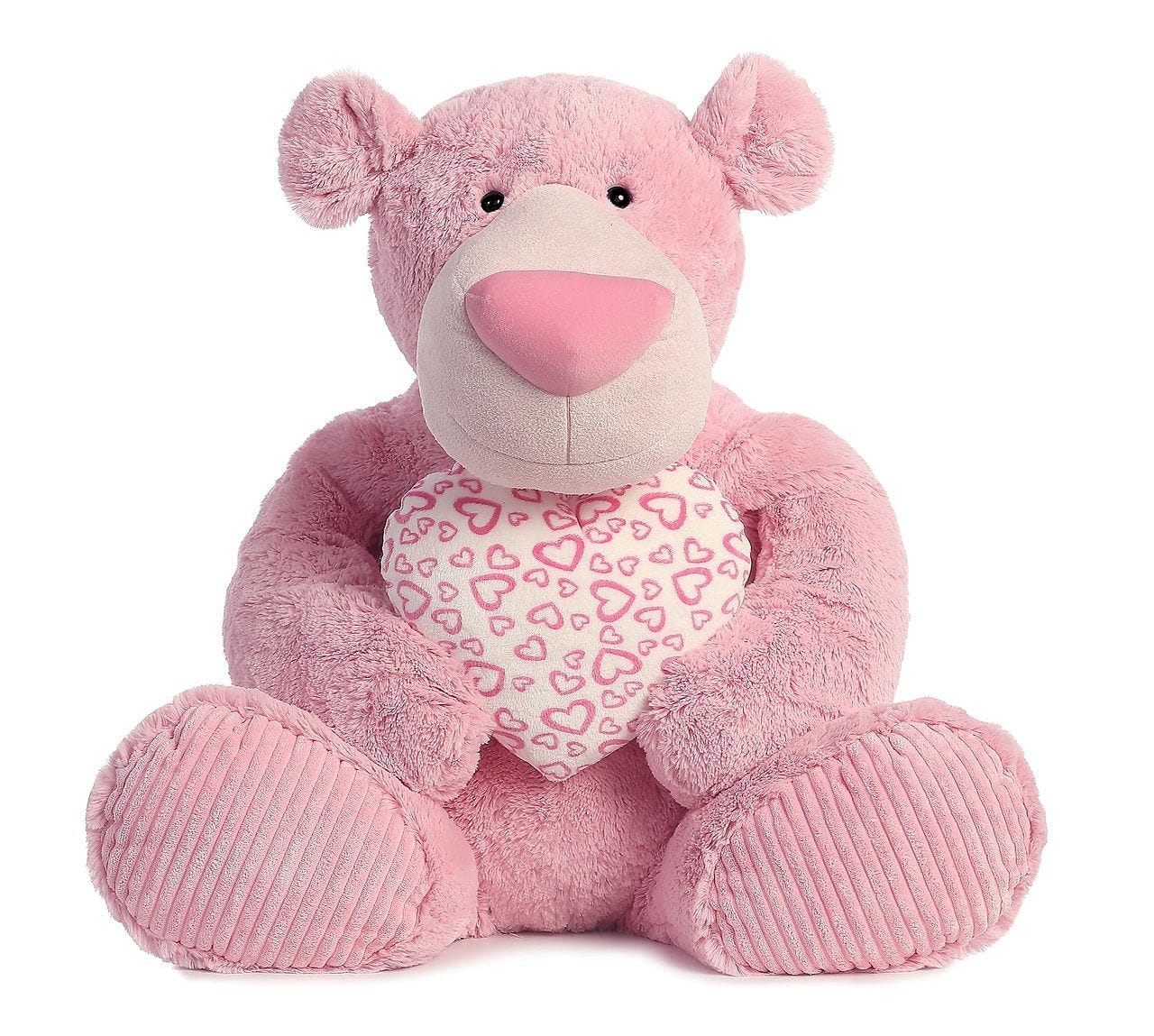 Strawberry Latte Teddy Bear With Stuffed Heart - - Shelburne Country Store