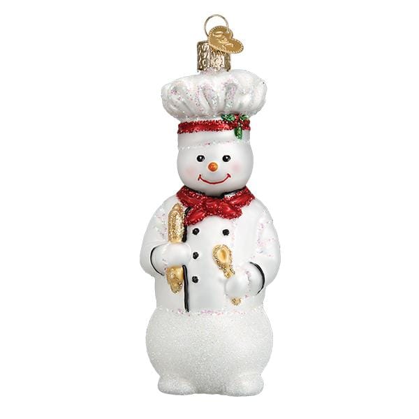 Snowman Chef Glass Ornament - Shelburne Country Store