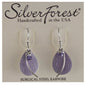 Lavender Teardrop With Flower Texture And Silver Wisp and Bead Earring - Shelburne Country Store
