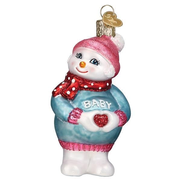 Expectant Snowlady Glass Ornament - Shelburne Country Store