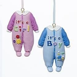 Painted Baby Pajamas Ornament - Blue - Shelburne Country Store