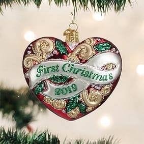 2019 First Christmas Heart Glass Ornament - Shelburne Country Store