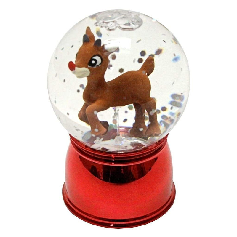 3" Rudolph Wibble Wobble Color Changing LED Mini Glitter Dome (Battery Operated) - Shelburne Country Store
