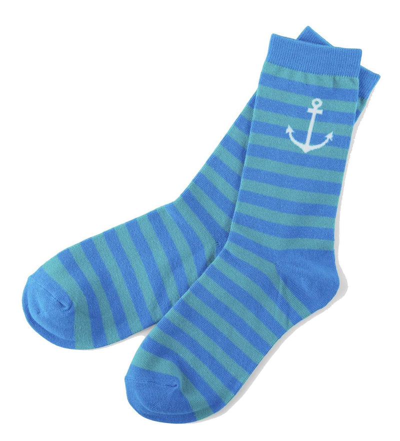 Women's Crew Socks - Anchor Stripe - Shelburne Country Store