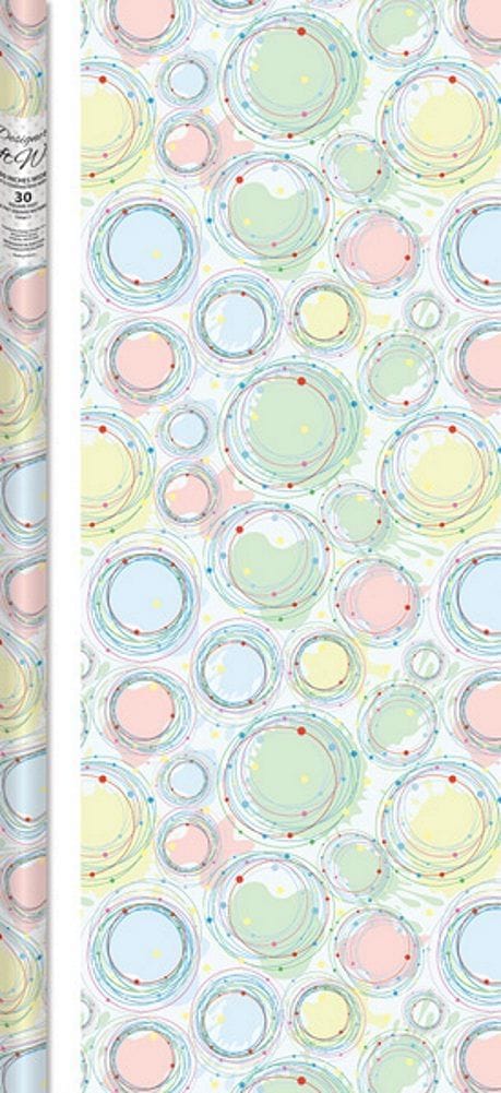 Paper Images Designer Roll Wrap 30 Square Feet (Pastel Wobbles) - Shelburne Country Store