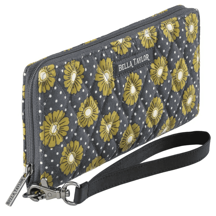 Dotted Daisy Charcoal Rfid Envelope Wallet - Shelburne Country Store