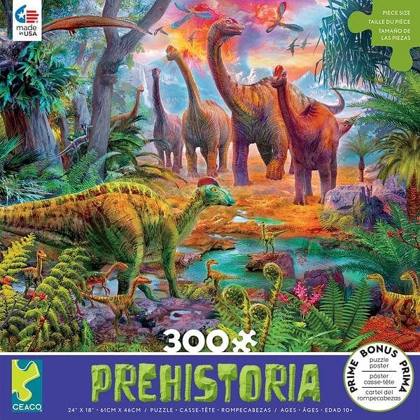 Prehistoria - Sauropod Dino Waterhole 300 Piece Puzzle - Shelburne Country Store