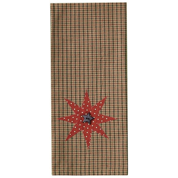 Star with Button Applique Dishtowel - Shelburne Country Store