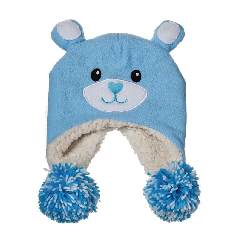 Teddy Bear and Lamb Reversible Fleece Hat, Blue - Shelburne Country Store