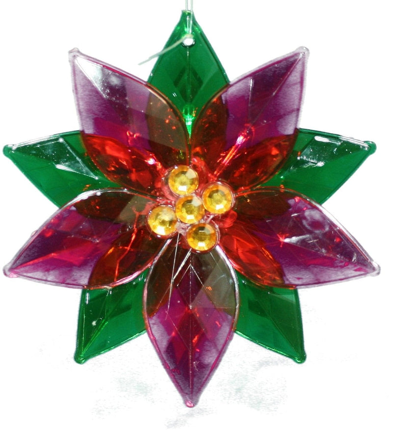 4.33 In. Acrylic Poinsettia Ornament - Light - Shelburne Country Store
