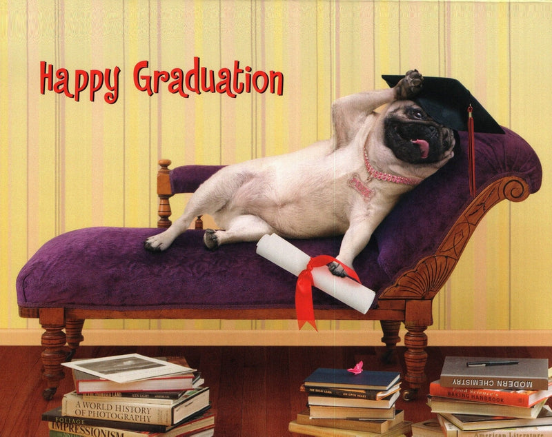 Pug Humor Graduation Card - Shelburne Country Store
