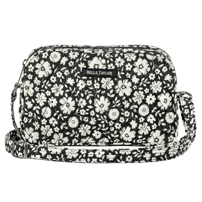 Bicolor Floral Black Simple Crossbody - Shelburne Country Store