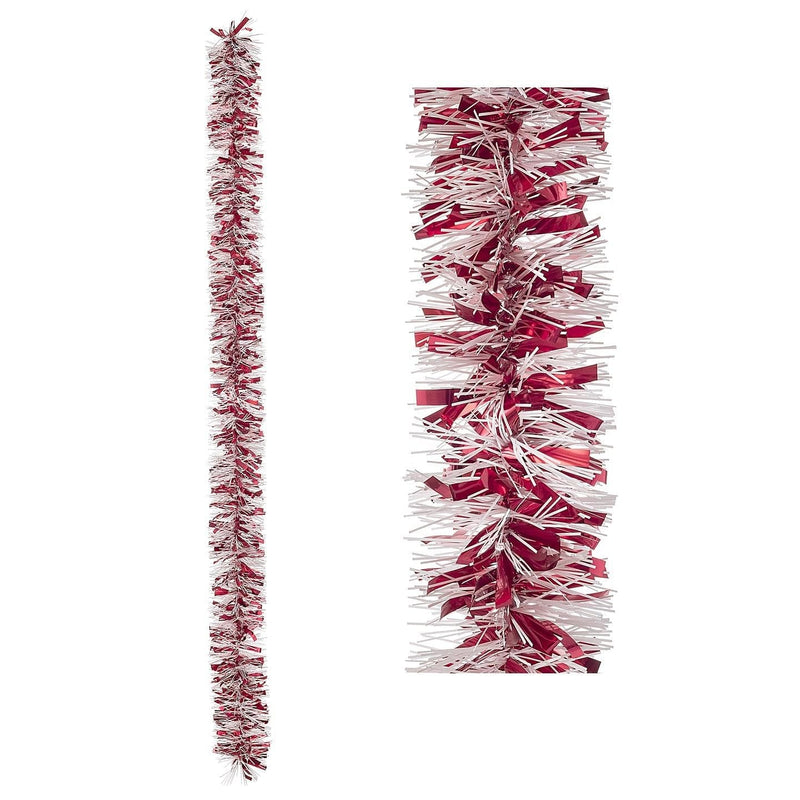 Tinsel Garland: Red/White, 5.91 inches x 6 feet - Shelburne Country Store