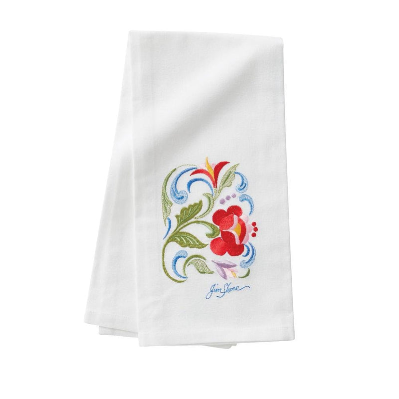 Embroidered Tea Towel - Roses - Shelburne Country Store