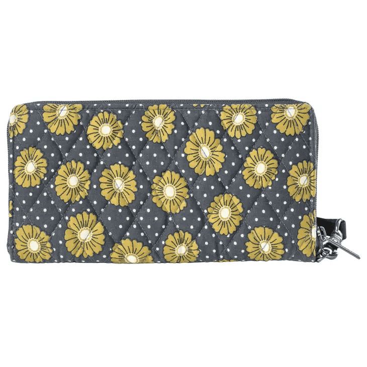 Dotted Daisy Charcoal Rfid Envelope Wallet - Shelburne Country Store