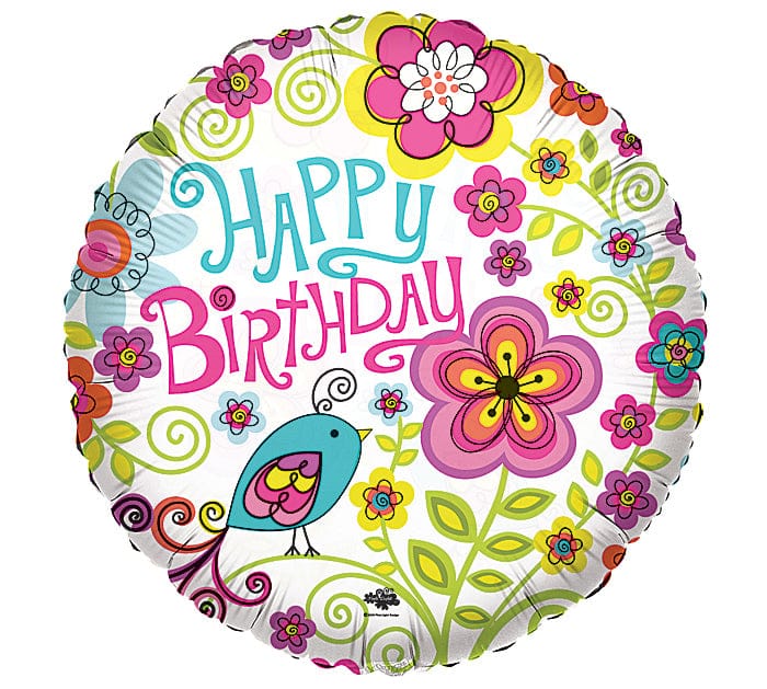 18" Happy Birthday Flower Balloon - Shelburne Country Store