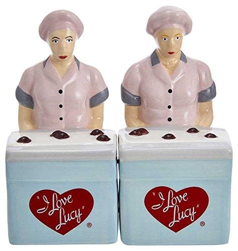 I  Love Lucy Lucy and Ethel Chocolate Factory Salt and Pepper Shaker  2 Piece Set - Shelburne Country Store