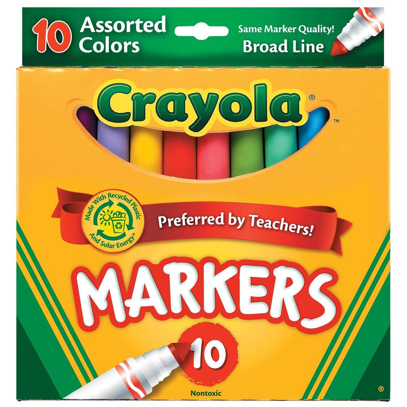 Crayola Markers - Broad Line - Assorted Colors - 10 Count - Shelburne Country Store