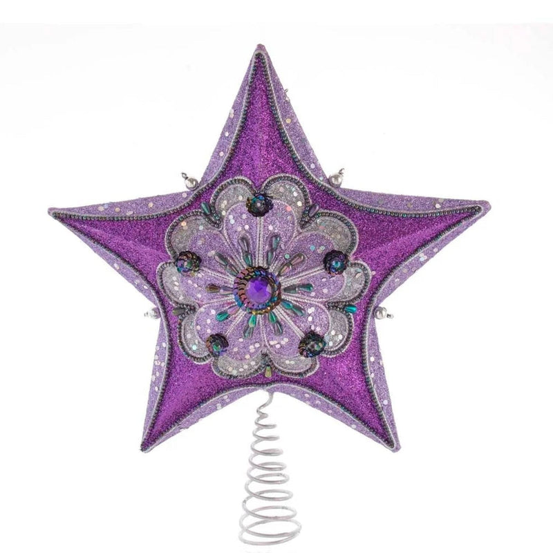 5-Point Royal Splendor Purple and Silver Star Treetop - Shelburne Country Store