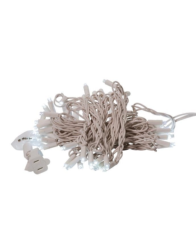 50-Light 5mm Cool White Twinkle LED White Wire Light Set - Shelburne Country Store