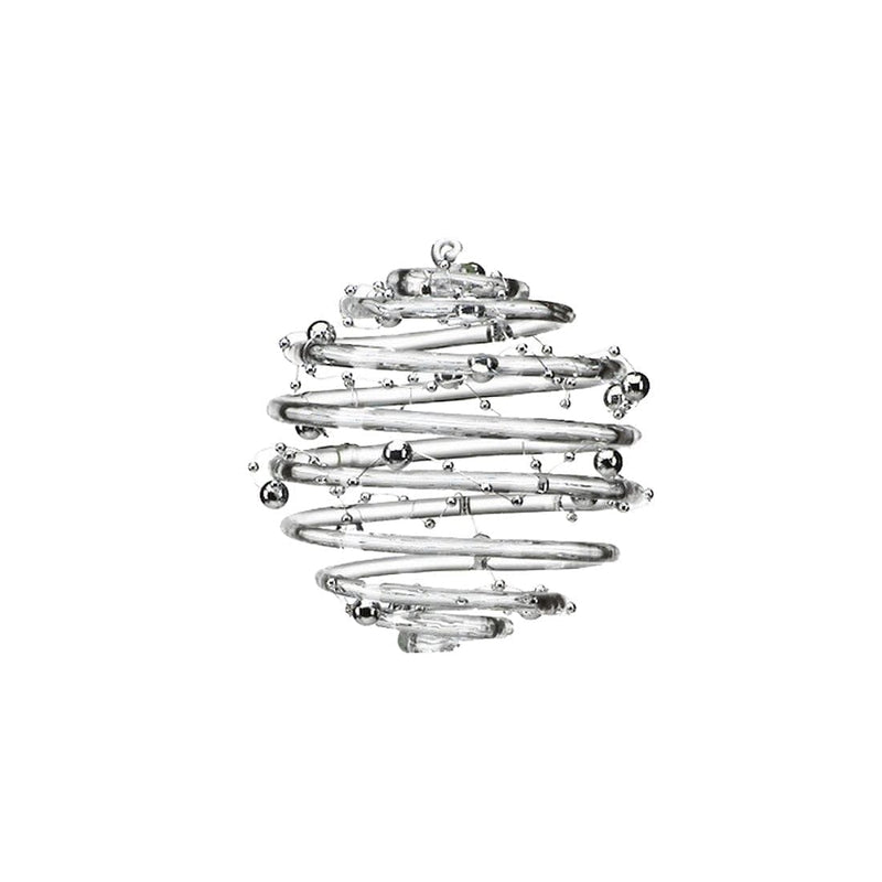 Clear Ring Ornament with Silver Beads -  Large (5 inch) - Shelburne Country Store