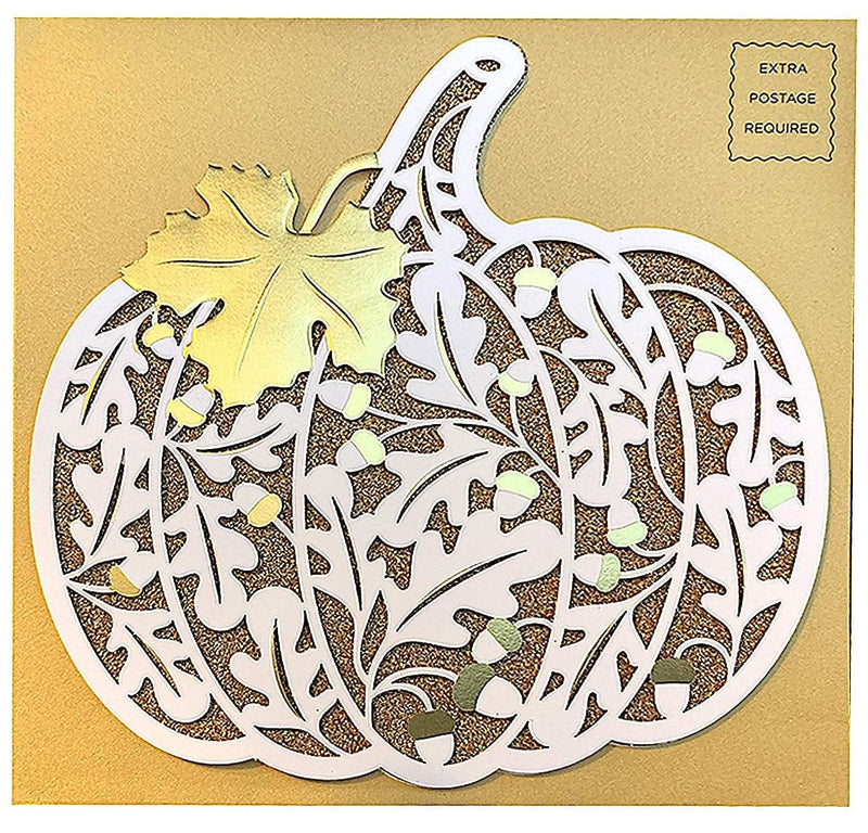 Die Cut Laser Pumpkin Thanksgiving Card - Shelburne Country Store
