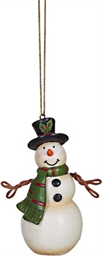 Tii Whimsical Resin Snowman Ornament -  Red - Shelburne Country Store