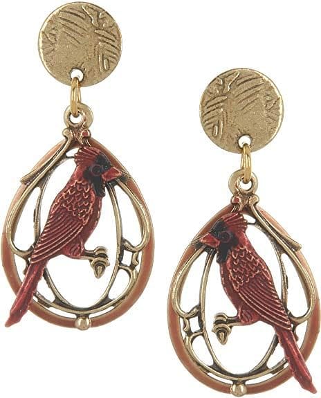 Cardinal On Filigree And  Tree Earring - Shelburne Country Store