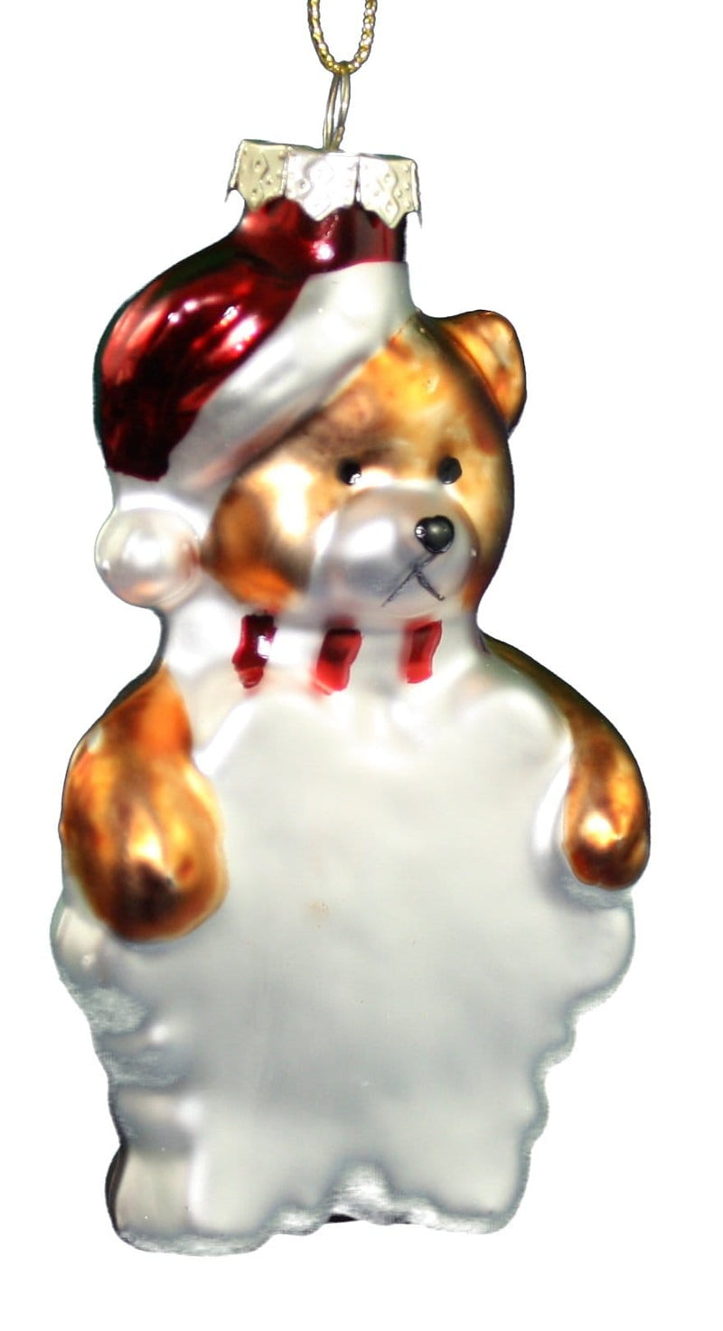 4 Inch Glass Ornaments To Personalize - Teddy Bear - Shelburne Country Store