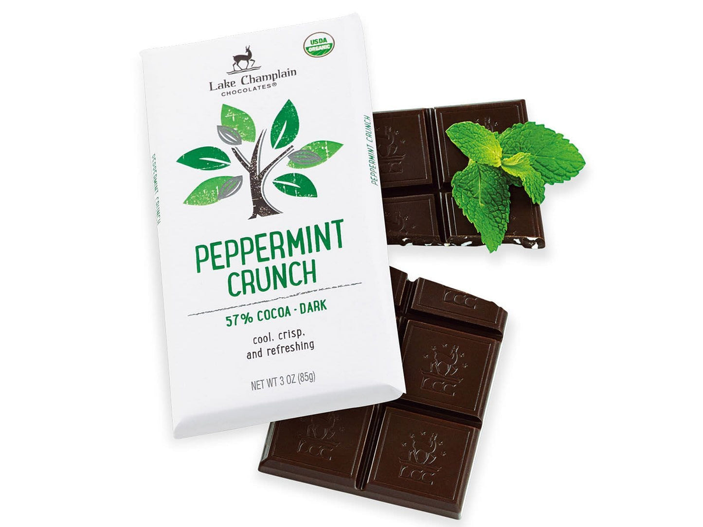 Lake Champlain Organic Peppermint Crunch Dark Chocolate Bar - Shelburne Country Store