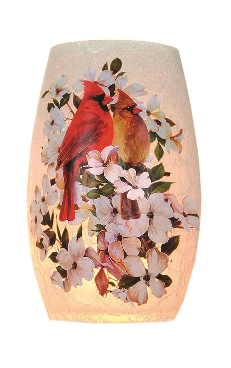Lighted Vase - Cardinals - - Shelburne Country Store