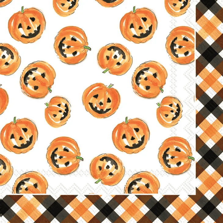 Halloween Pumpkin Faces Paper Lunch Napkin - 20 Count - Shelburne Country Store