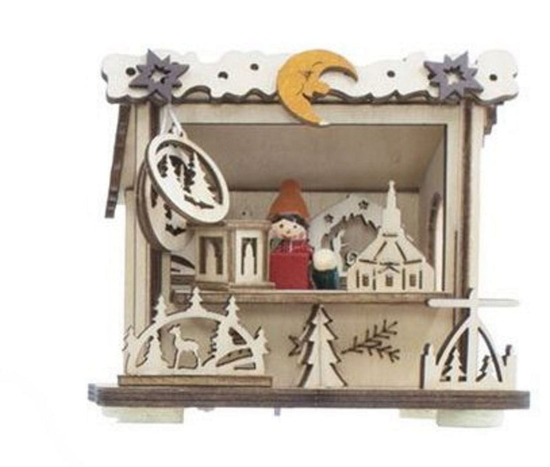 Battery-Operated LED Light-Up Wooden House - - Shelburne Country Store