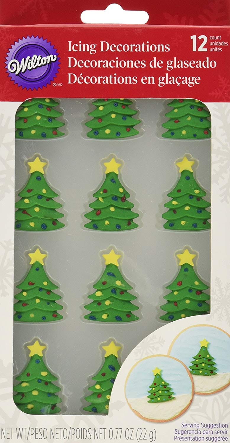 Wilton 12 Count Christmas Tree Royal Icing Decorations - Shelburne Country Store