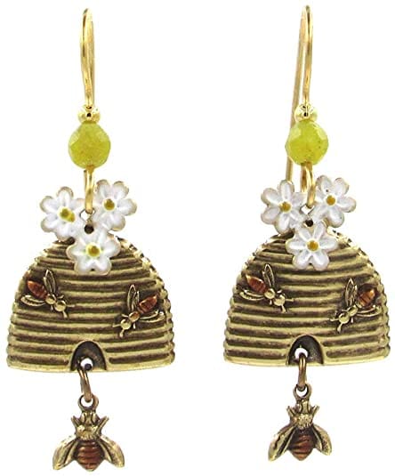 Bees With Bee Hives and Flowers  Earrings - Shelburne Country Store