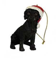 Dog in a Santa Hat Ornament - Black Lab - Shelburne Country Store