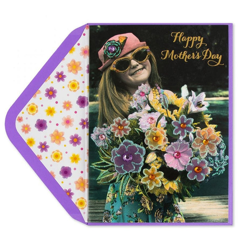 Little Girl With Flowers Mothers Day Card - Shelburne Country Store