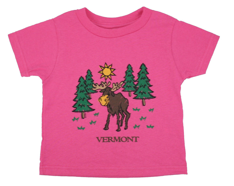 Vermont Camping Moose Toddler T-Shirt - Raspberry - - Shelburne Country Store