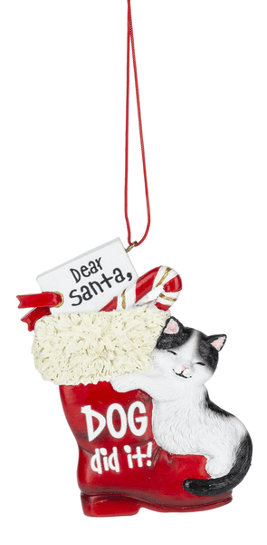 Cat Dear Santa Ornament - Shelburne Country Store