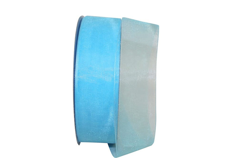 Luster Sheer Turquoise Ribbon Per Yard - Shelburne Country Store