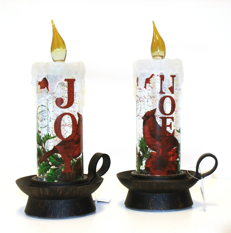 Spinning Lighted Holiday Candle Waterglobe - - Shelburne Country Store